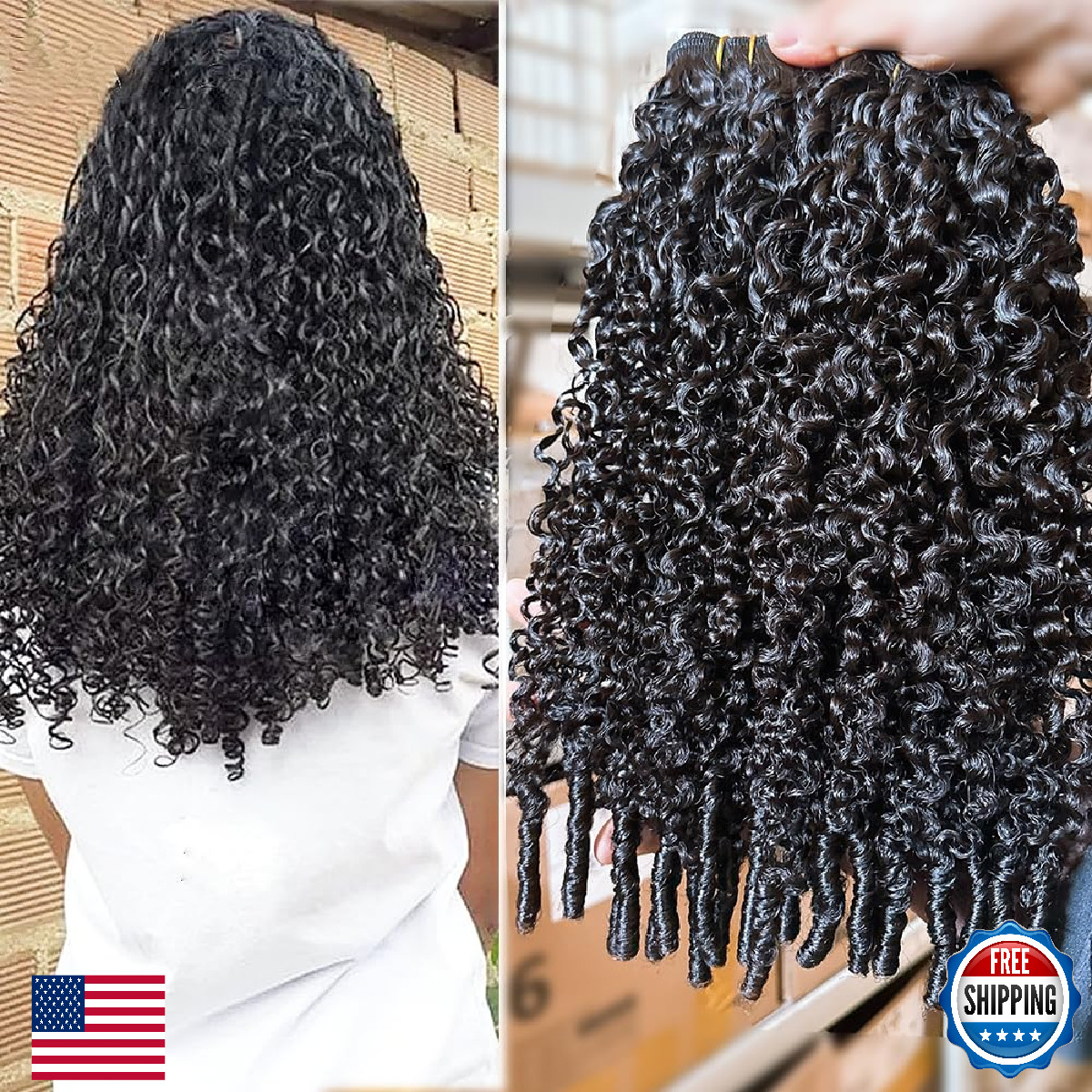 Burmese Curly Clip in Hair Extensions Human Hair 3C4A Lace Clip in Human Hair Ex