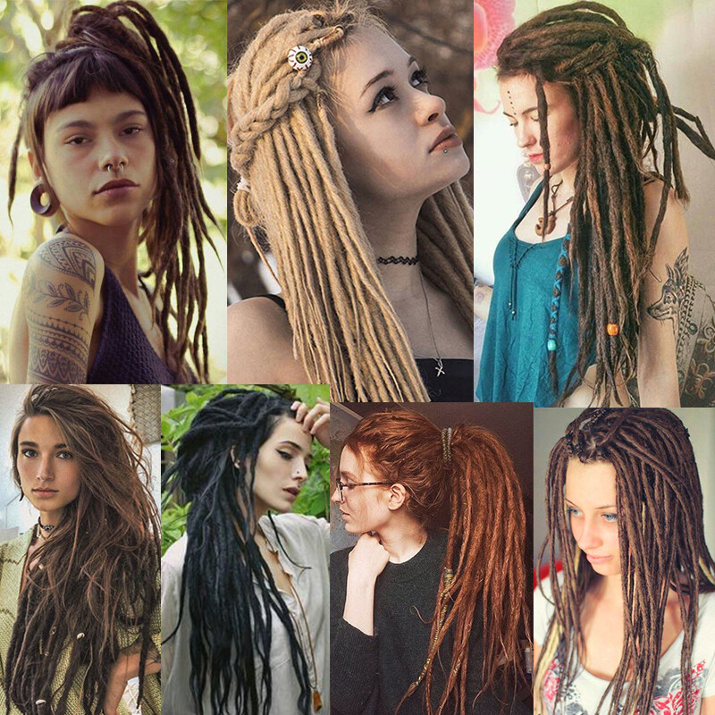 Full Head Crochet Dreads Locks 100% Handmade Dreadlocks Thick Hair Extensions US