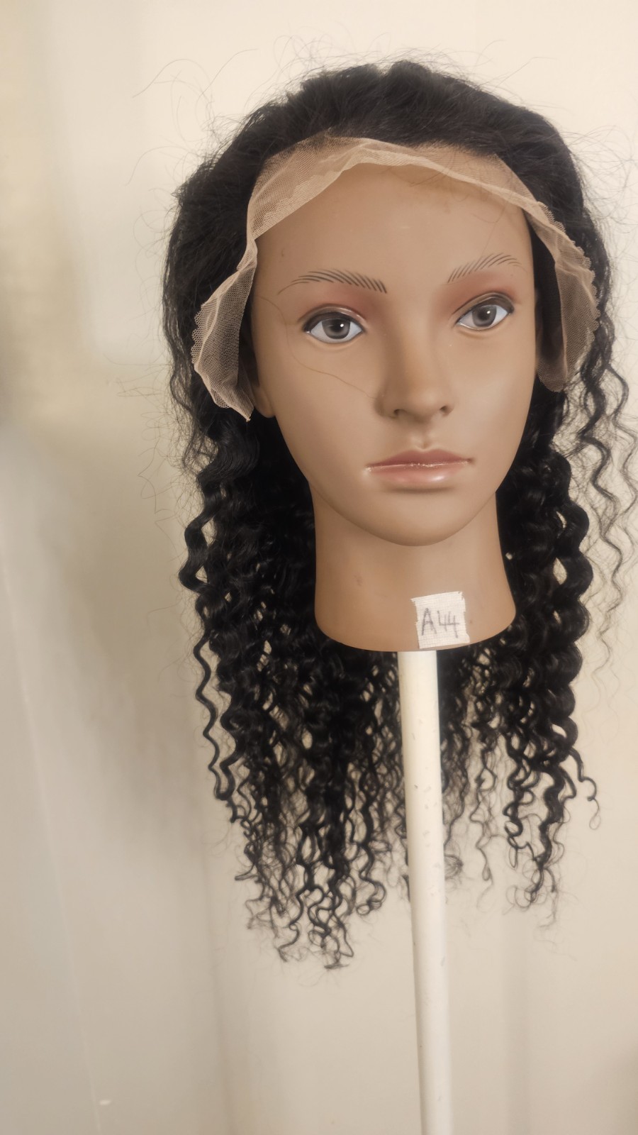 High Quality natural 24 ” water wave 100% Virgin Human Hair Lace closure Wig.