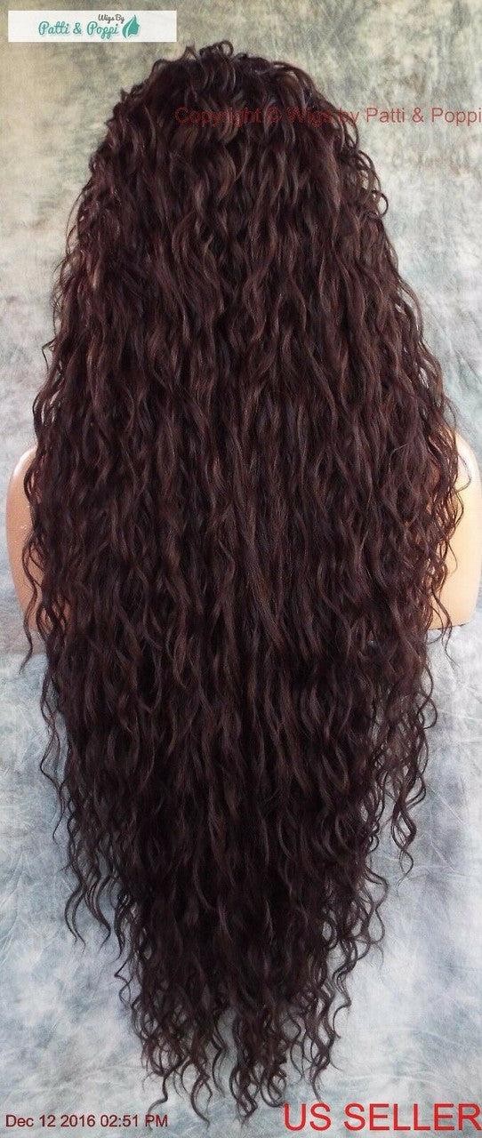 36″ X-LONG LACE FRONT DEEP C-PART HIGH HEAT SAFE WIG COLOR #4 SEXY 258