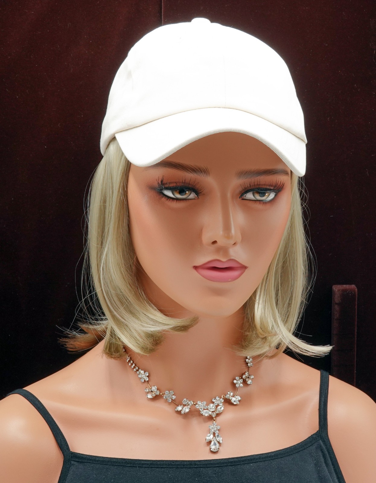 CLASSIC HAT by Henry Margu, Beige Hat w/Hair, 16H – Lt Blonde, *CLEARANCE!* NEW
