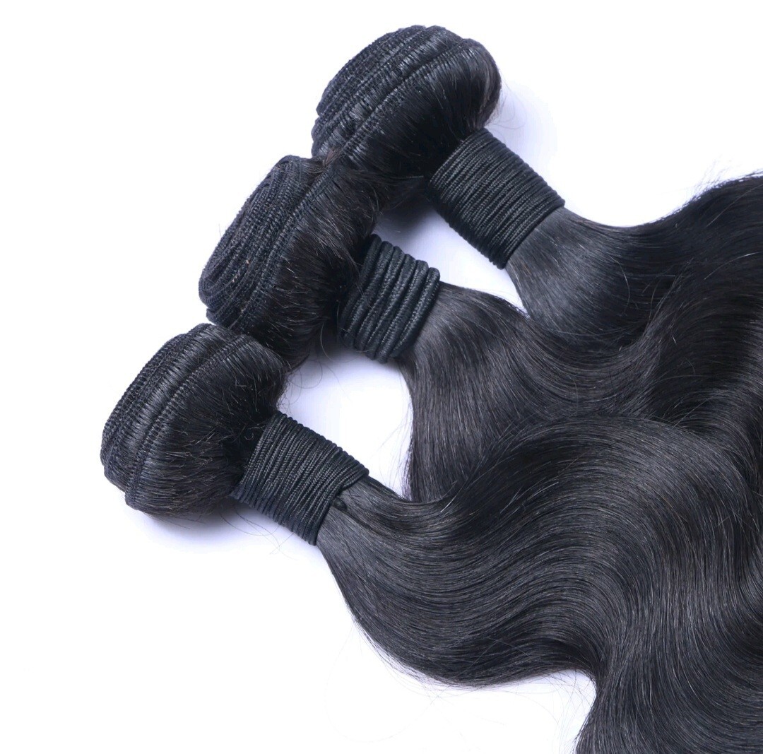 12A BRAZILIAN VIRGIN HUMAN HAIR NATURAL BLACK 18+18+18&18 CLOSURE 350g BODY WAVE