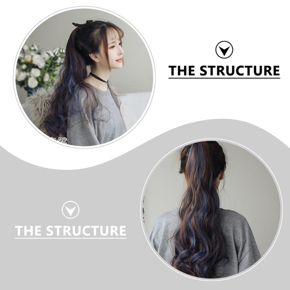 1Pcs Wave Ponytail Extension Clip Reusable Long Wavy Curl Ponytail for Women