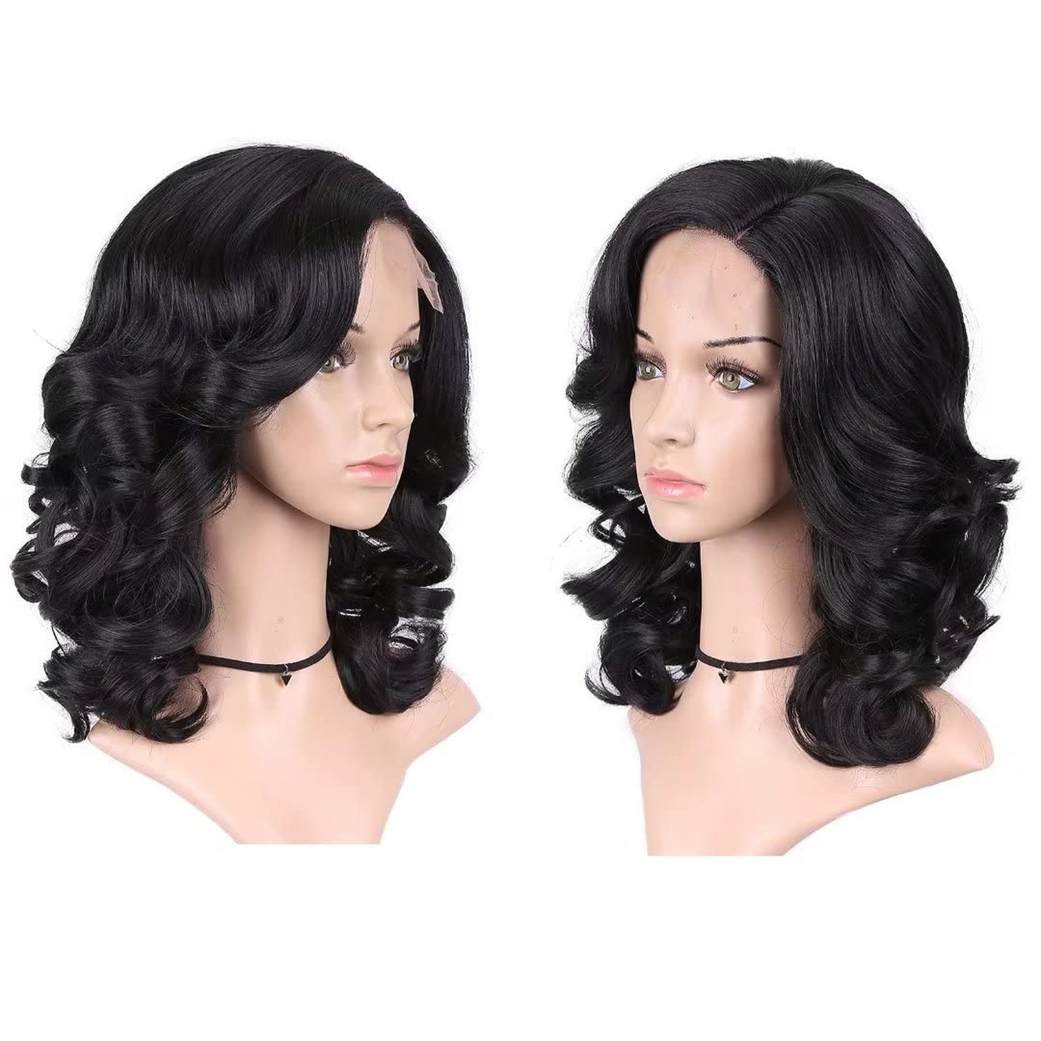 Lady Miranda Loose Wave Lace Part Wig Pure Color Nature Curly Synthetic Heat …