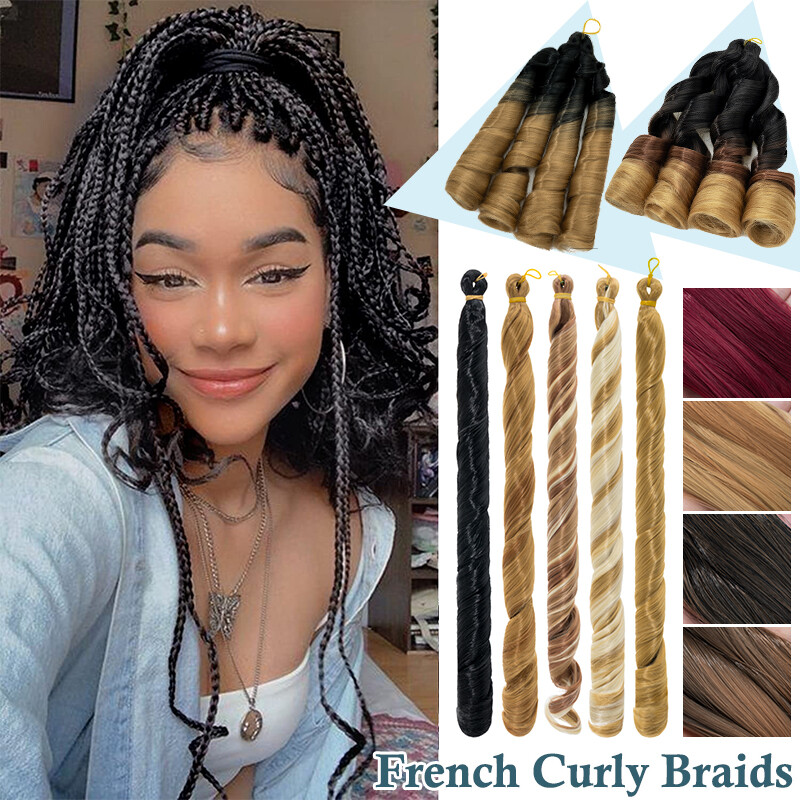 24″ Darling Empress French Curl Braids Loose Curly Pre Stretched Twist Extension