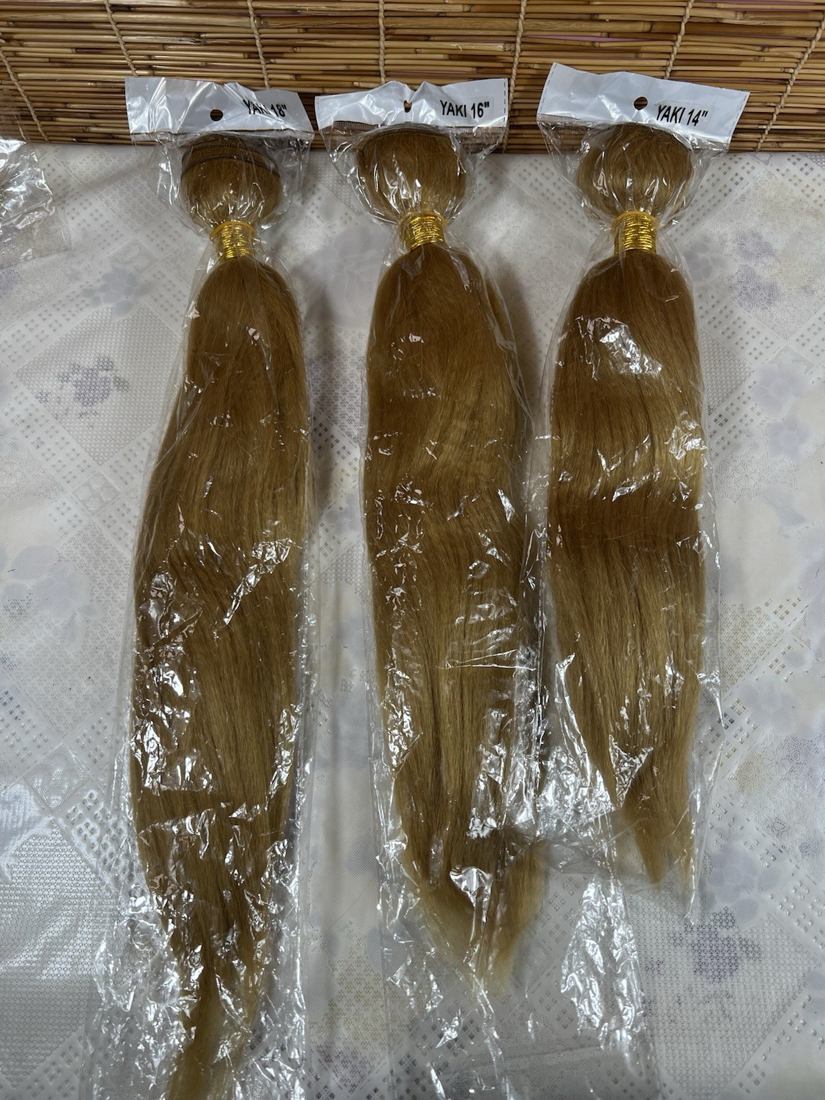 3 Bundles Mixed Blonde Brazilian Remy HumanHair ExtensionYAKY 14-16-18