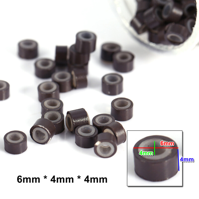 6*4*4 Micro Ring For 1g I Tip/Micro Loop Ring Hair Extension Nano Beads Silicone