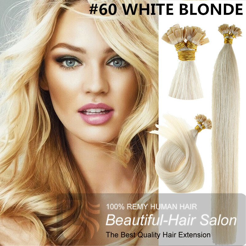 7A 14″-30″ Pre Bonded Flat Tip Keratin Remy Human Hair Extensions 1G thick hair