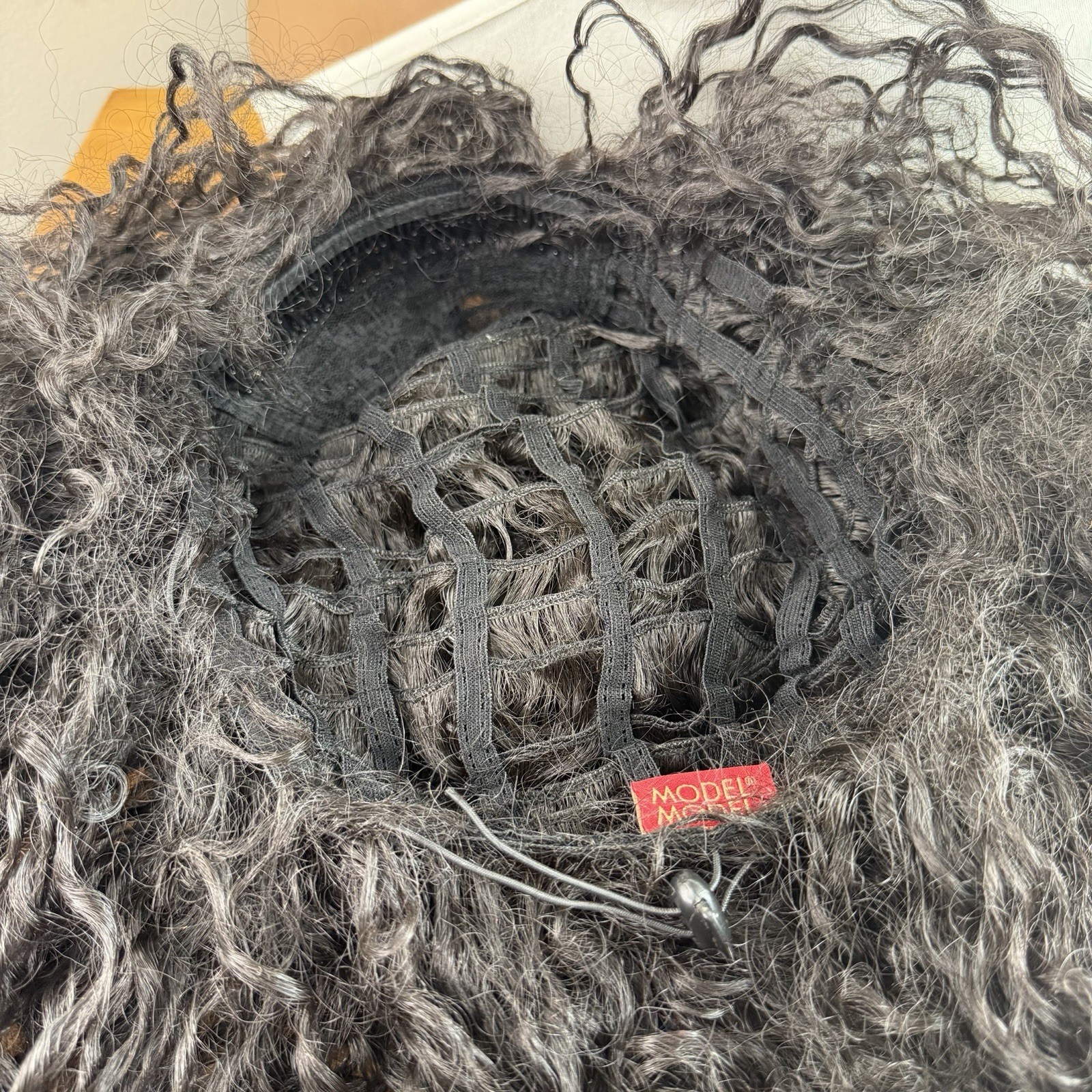 Model Model Drawstring Full Cap Synthetic Black Curly Haired Wigs Lot of 3
