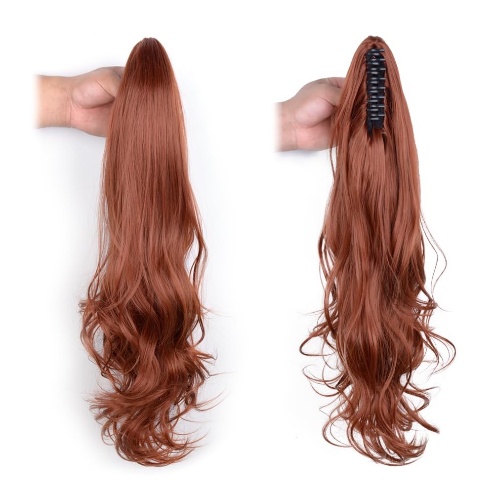 20 Inch Claw Pony Tail Extension for , Long Corn Wave Ponytail Extension Copp…