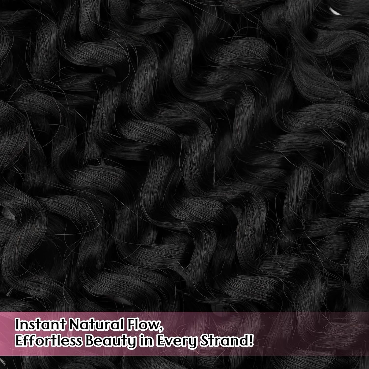 2 Bundles 15in Human Hair Extensions Water Wave No Weft #1B Natural Black 100g