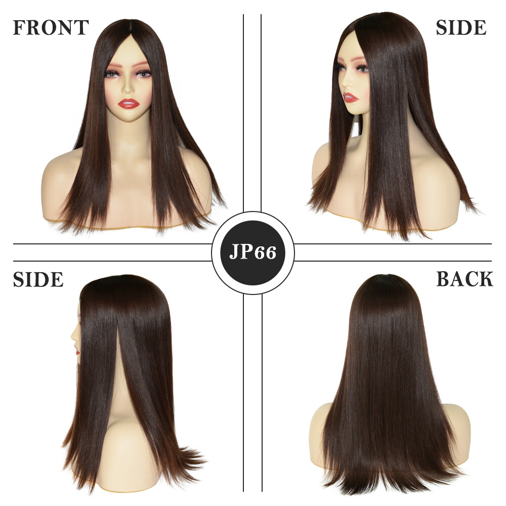 Jewish Wigs Topper 8×8 Hair Clips Toupee Mogolian Cuticle Remy Hair 16”