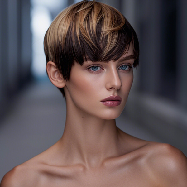 Pixie Cut Human Hair Short Wigs for Women Glueless Black Brown Blonde Mixed Wigs