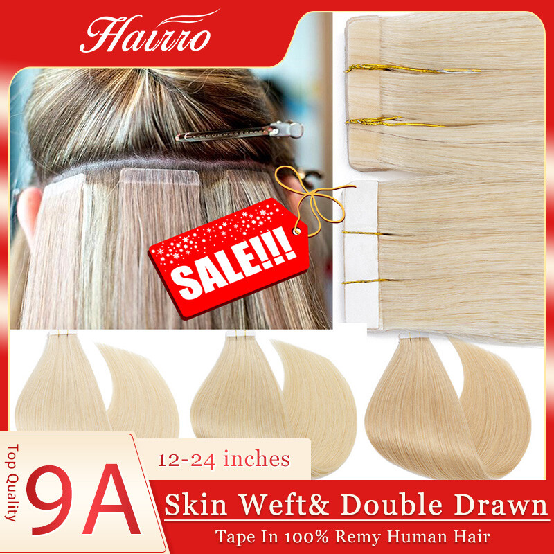 Russian THICK Tape In Human Hair Extensions Double Drawn Invisible Skin Wefts US