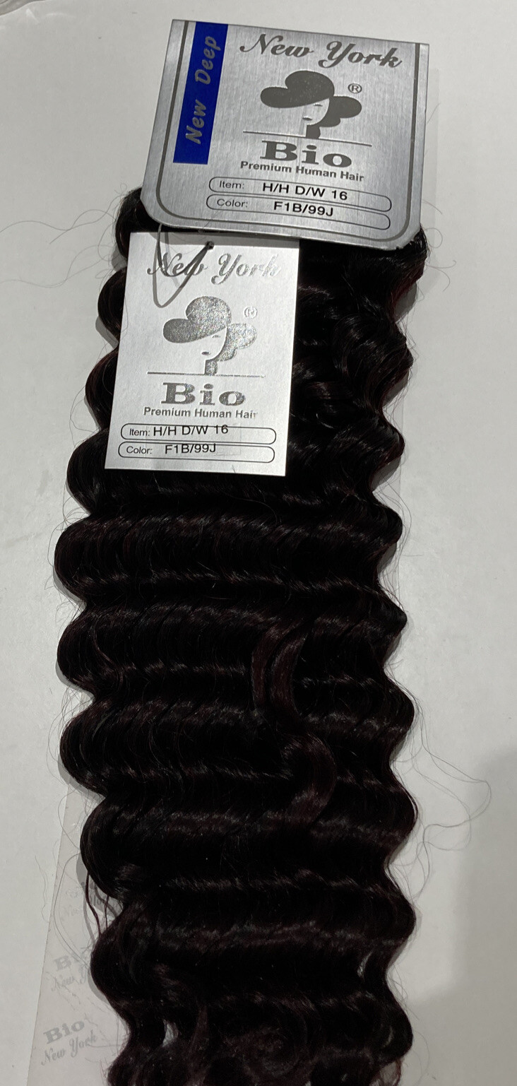 New York Bio Collection Premium Human Hair New Deep Wave H/H D/W 16” F1B/99J
