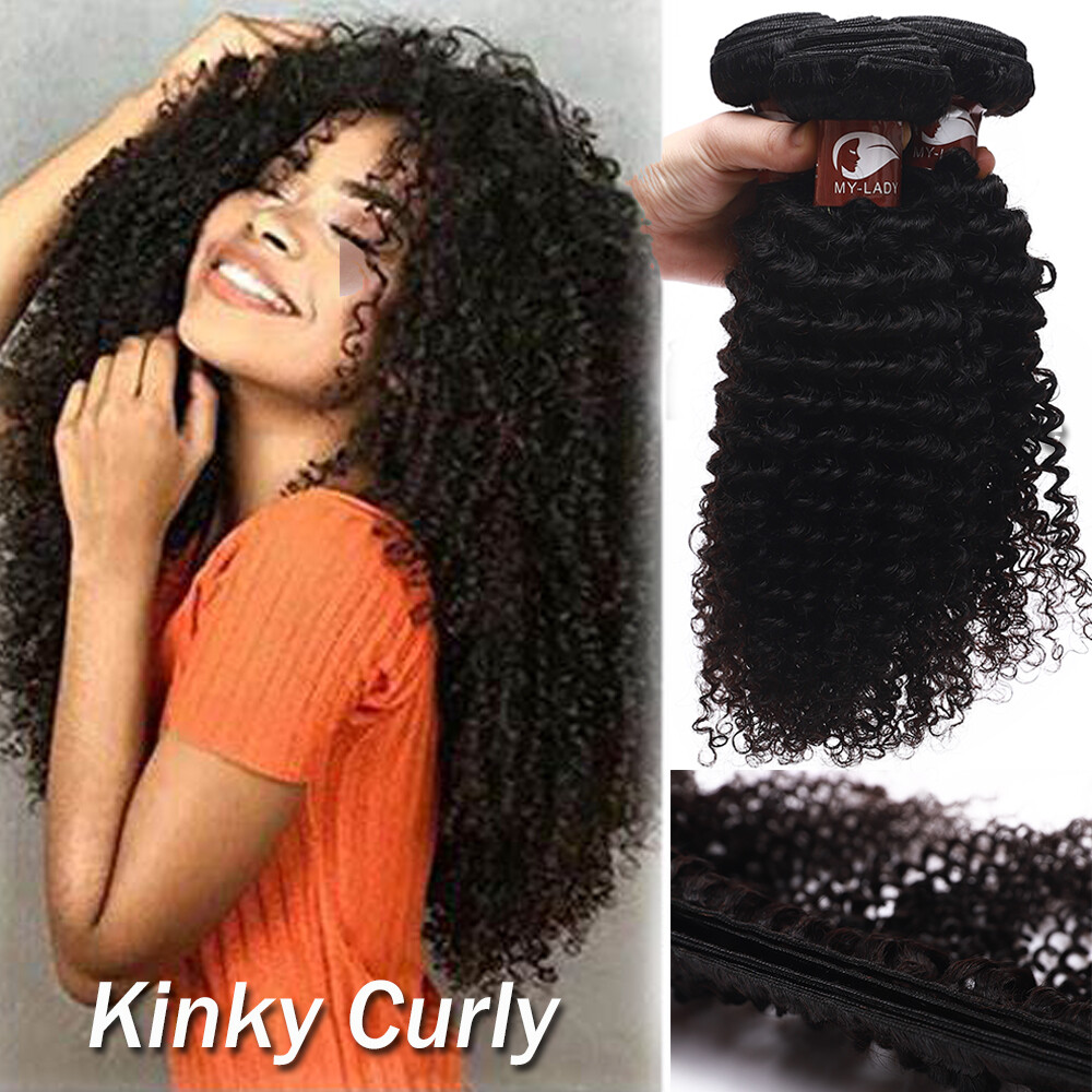 Kinky/Yaki Curly 1-6Bundles Peruvian Virgin Human Hair Extensions Weave Weft 8A+