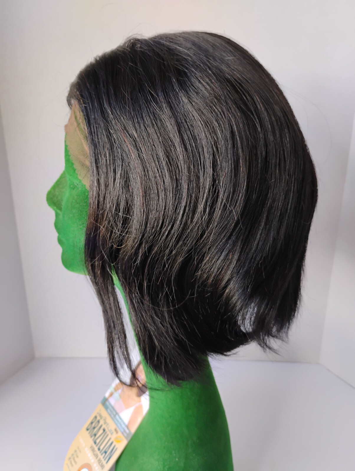 Beshe Brazilian Virgin Remi Human Hair Lace Wig. Natural Black