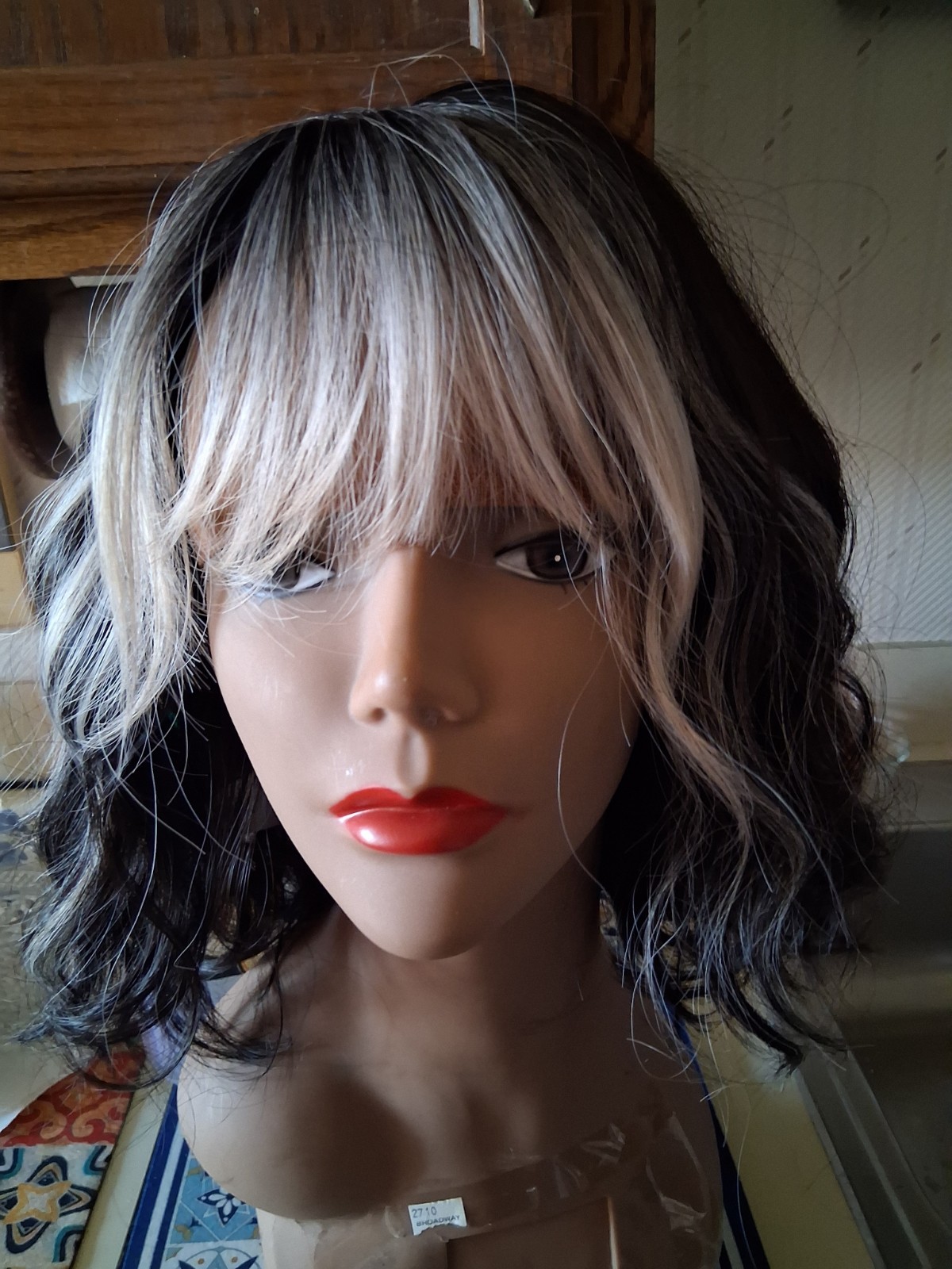 Platinum Blonde High Fiber Hair Wig with Bangs for Women Heat Resistant Fiber