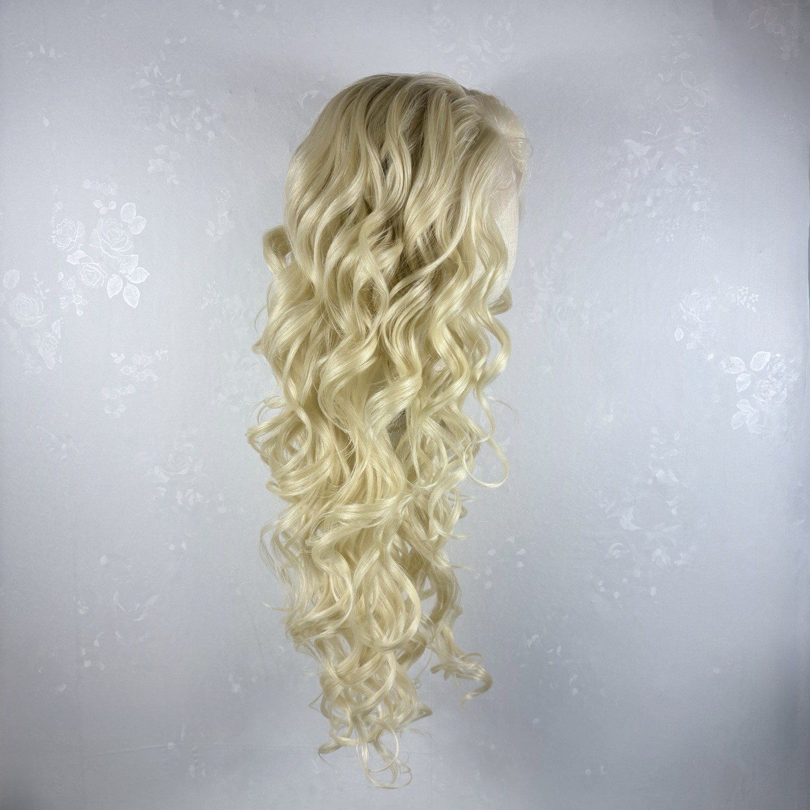 Daily WIG! 30” Long Curly, Bleach Blonde long Human hair blend, Lace front