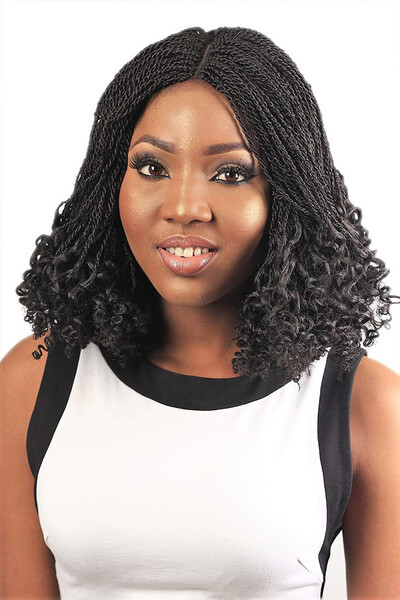 Short Bob Wig Braids Wig for Black Women withTwist Curly Braided Wigs None Lace