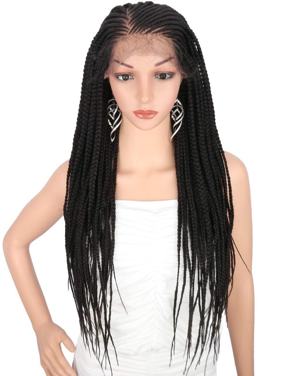 28″ Lace Front Cornrow Braided Wigs for Women Box Braid Wig with Baby Hair 13×6