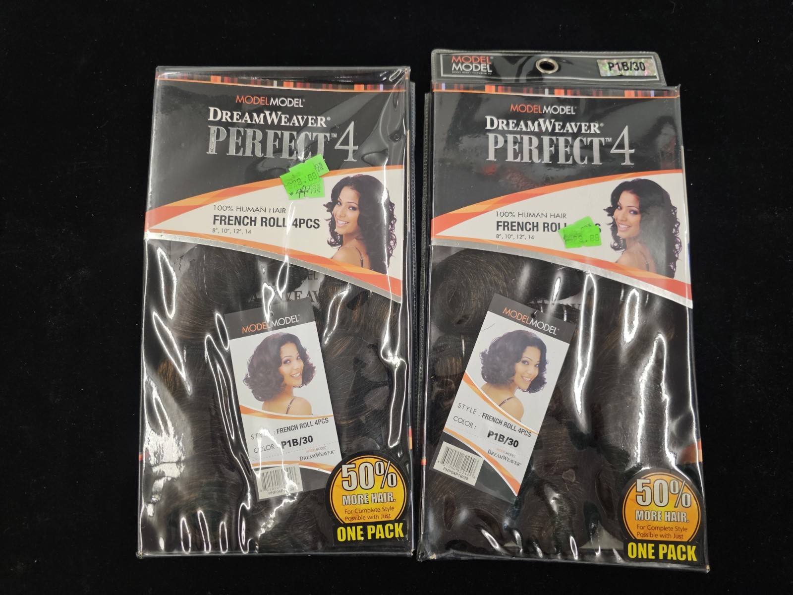 Lot Of 2 Dreamweaver 100% Human Hair – FRENCH ROLL 4pcs – Color P1B/30