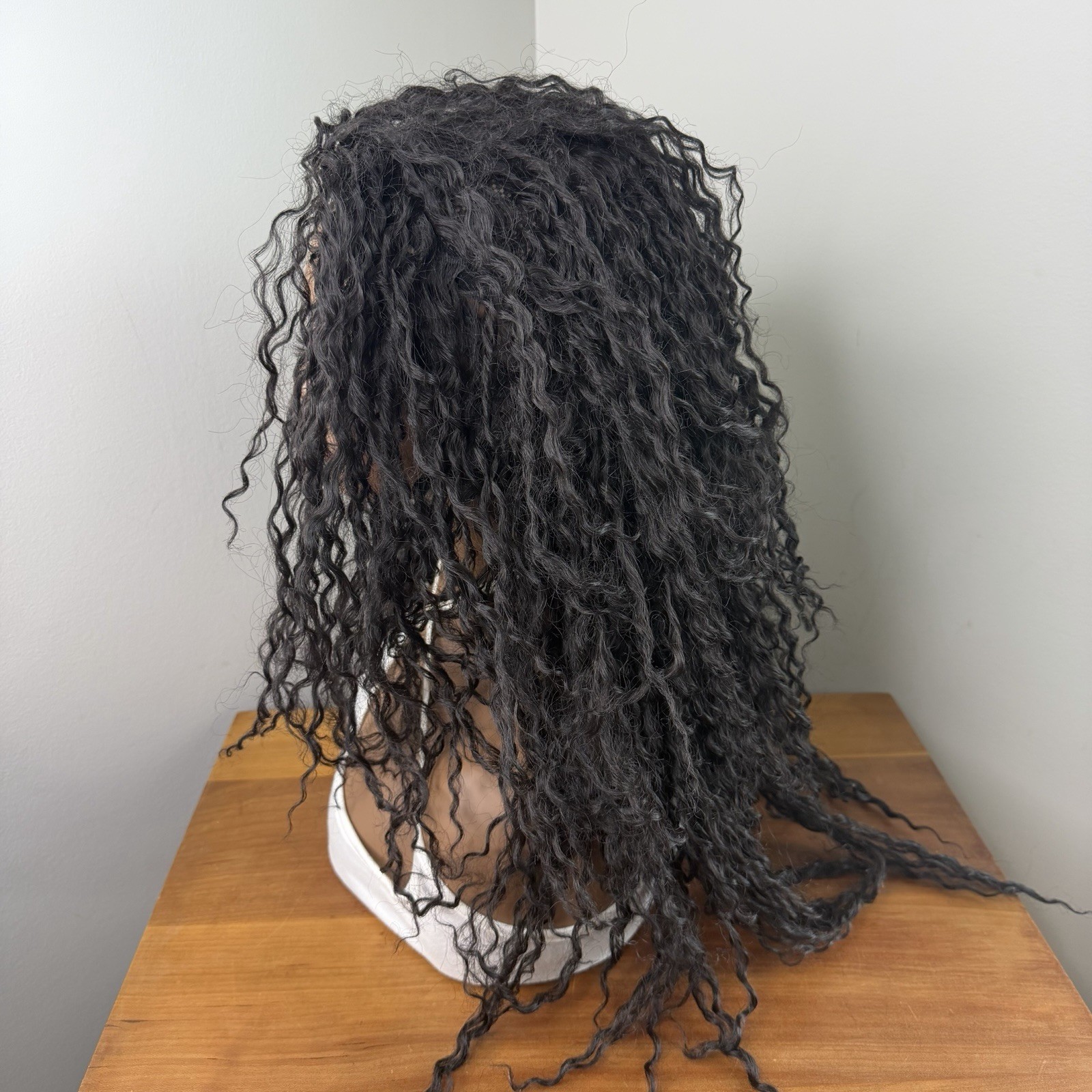 Model Model Drawstring Full Cap Synthetic Black Curly Haired Wigs Lot of 3