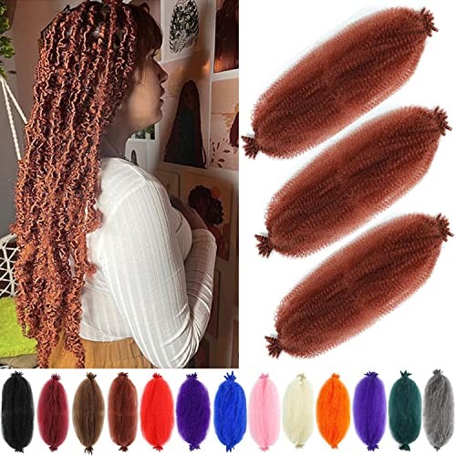 Ginger Afro Twist Hair 16 Inch 3 Packs Springy Afro 16 Inch (Pack of 3) 350#