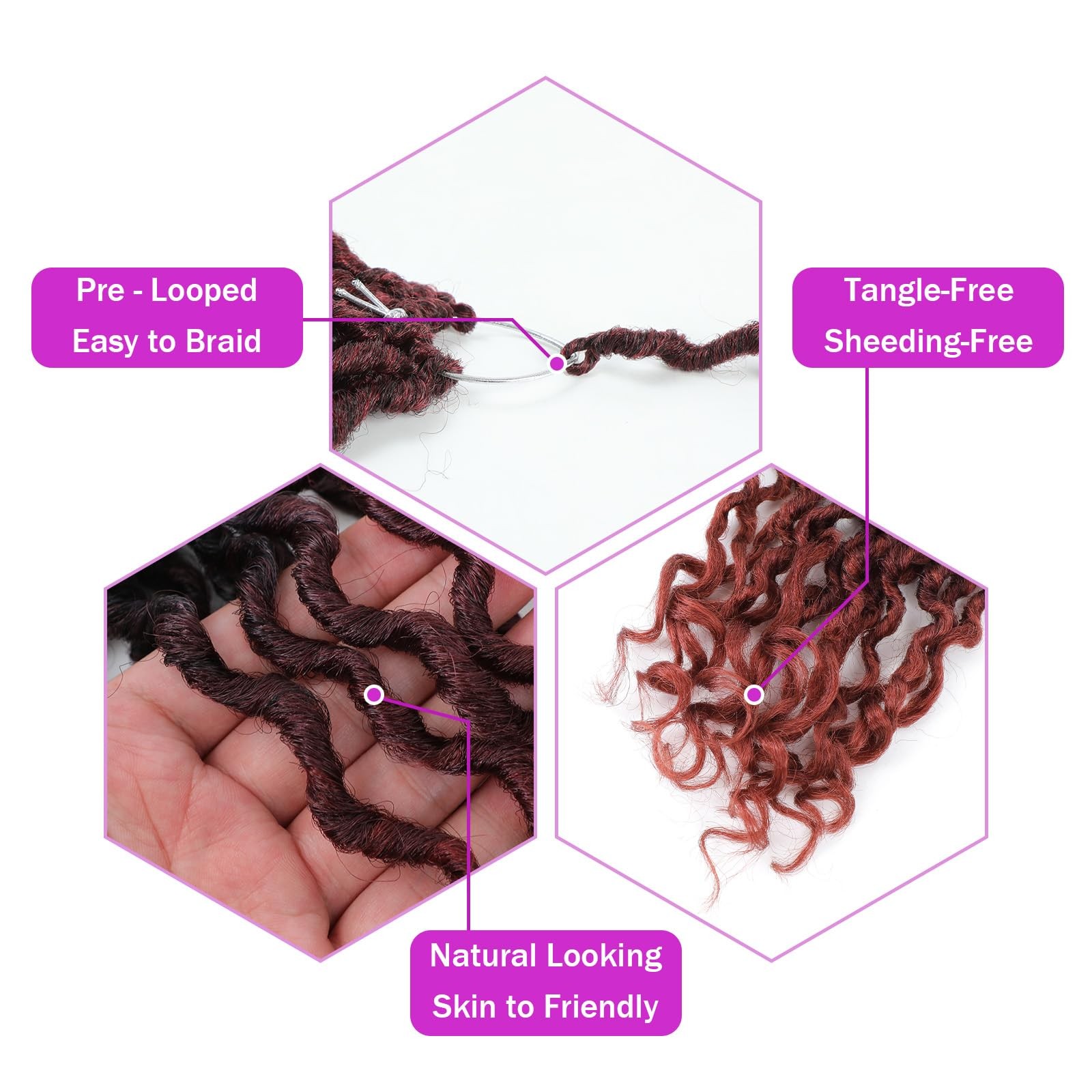 Ameli Goddess Locs Crochet Hair 14Inch Pre Looped Faux Locs Crochet Hair 8Packs