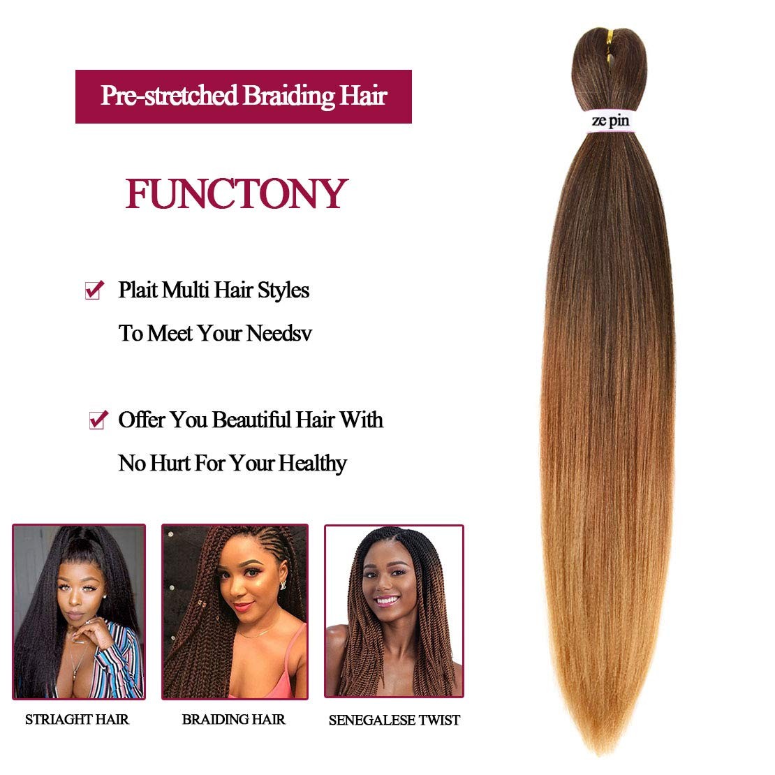 Pre Stretched Braiding Hair 22 Inch 6 Packs Professional Soft Yaki braiding H…