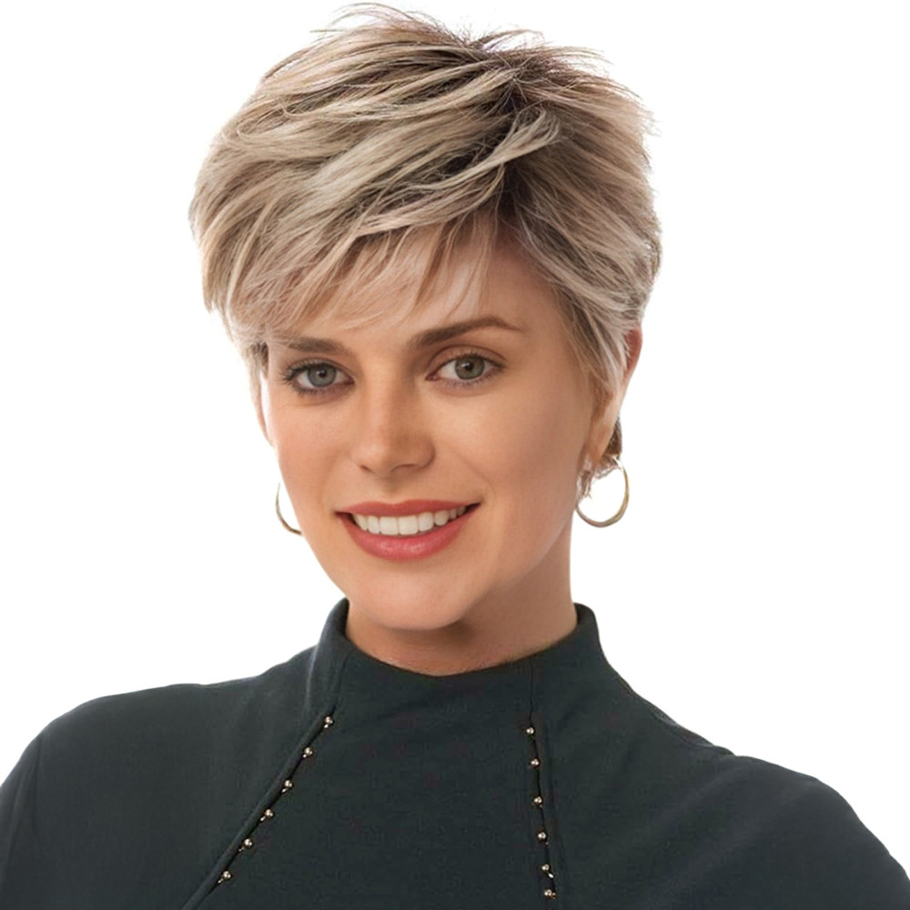 20CM Short Women Short Wigs Synthetic Natural Fake Hair Cosplay Casual