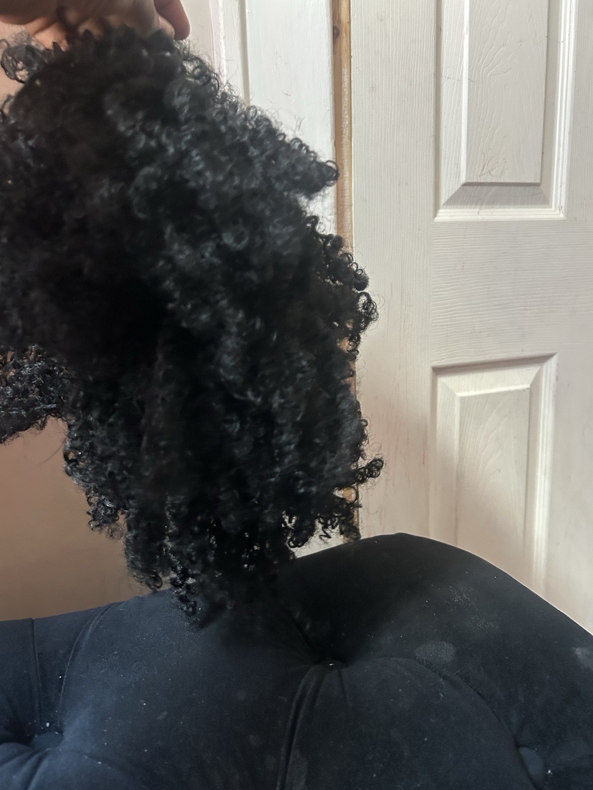Clip-In Curly Black Synthetic Hairpiece/Toupee 8 in Classic Cap One Size