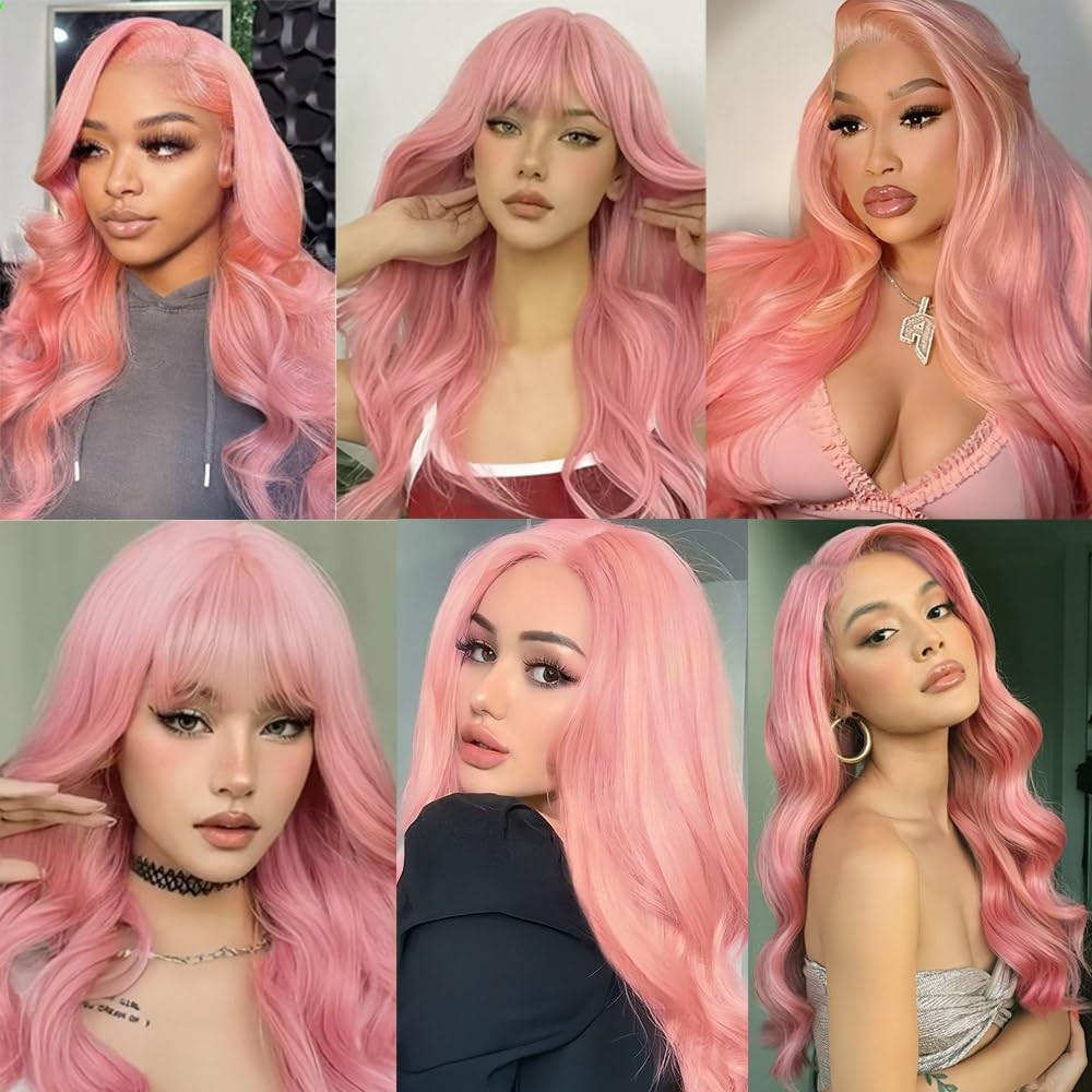 Fuivjuix Pink Bundles Body Wave Bundles Human Hair 28 30 32 Inch Brazilian