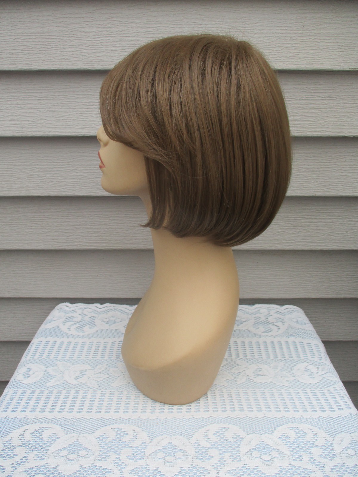 Paula Young TOPPER Curlable BEAUTIFUL Hair Piece w/Bangs LT ASH BROWN Full Cap