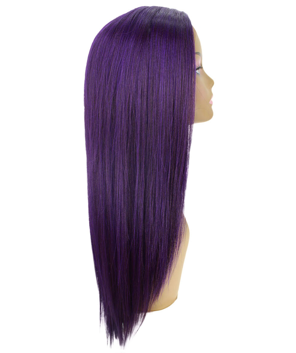 LUXLUXE Yoko Straight 30″ Long 360 Degree Hand-Tied Lace Front Wig Violet Blend