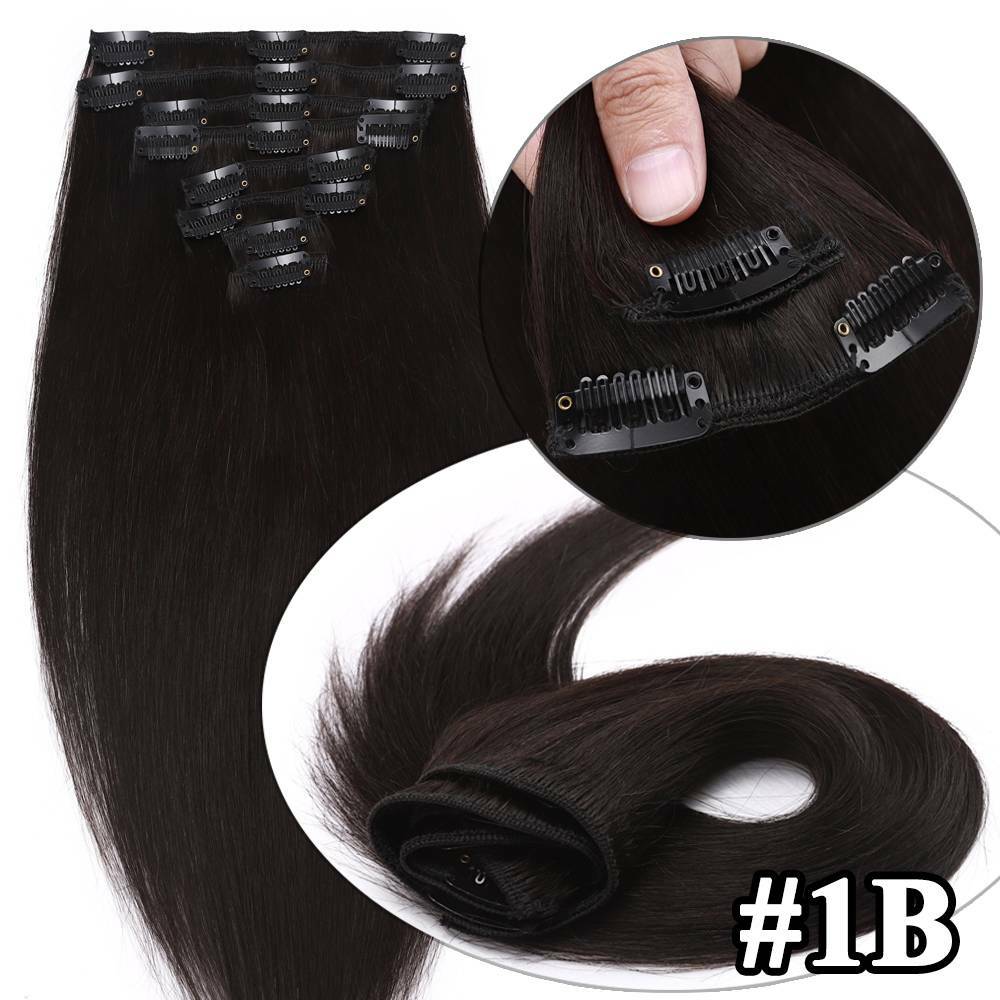 Best 100% Real Clip in Remy Human Hair Extensions Full Head Long Medium Short US