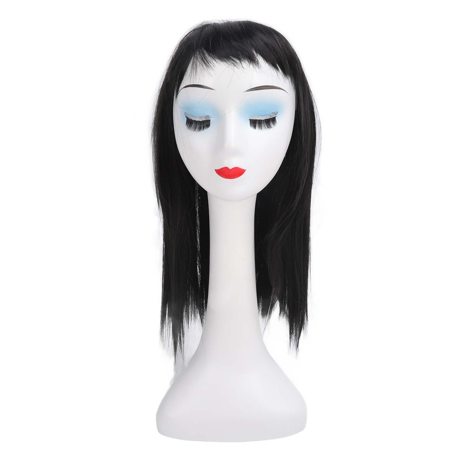 Children Wig Black Straight Hair Replacement For 3-8 Years Old Girls