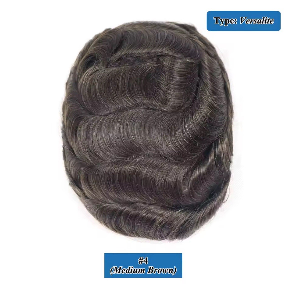 Men’s Human Hair Toupee Hairpiece Lace Front Mono Mono Base Tape-In 10in