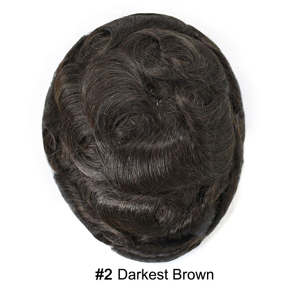 Mens Toupee Hairpiece Injected Full Poly Skin Hair System Replacement 6X8 Wig US
