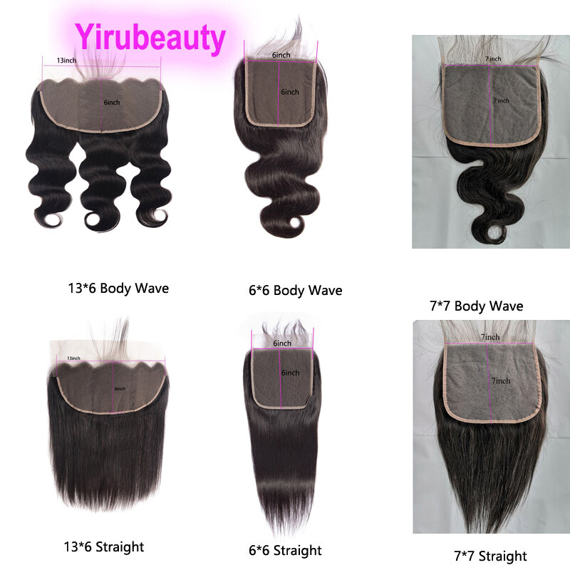 13*6 Transparent Lace Frontal Peruvian 100% Human Hair Straight 14-24Inch Black
