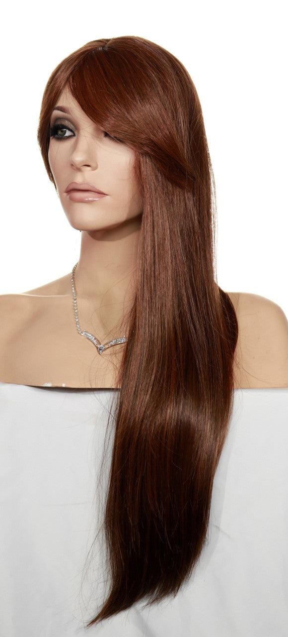 Gorgeous Long Straight Human Hair Blend Wig Heat Safe H27430 19 inch