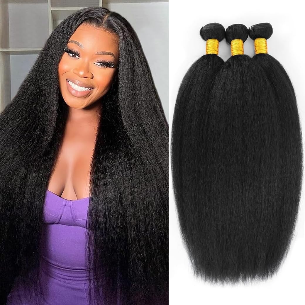BSBU Kinky Straight Bundles Yaki Straight Bundles Human Hair 16 18 20 inch 12…