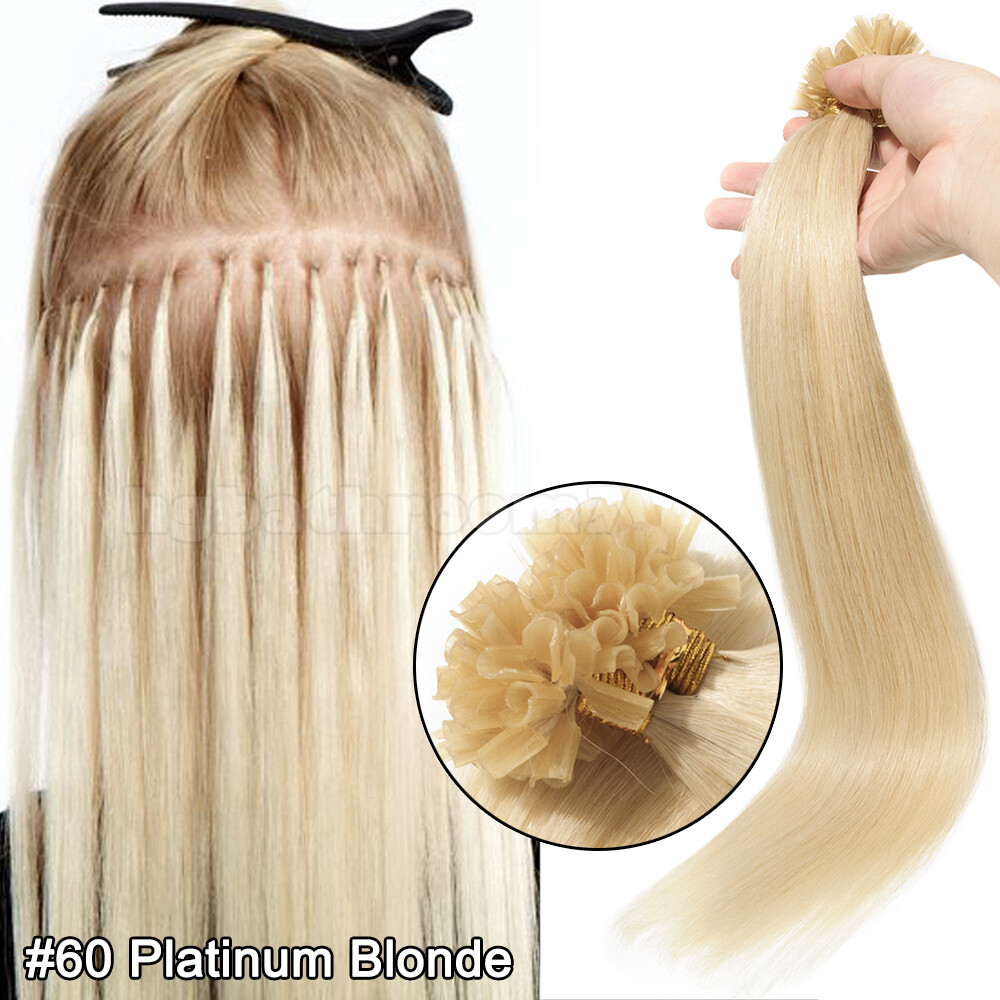 Fusion Nail U Tip Keratin Remy Human Hair Extensions Pre Bonded 1Gr US Balayage