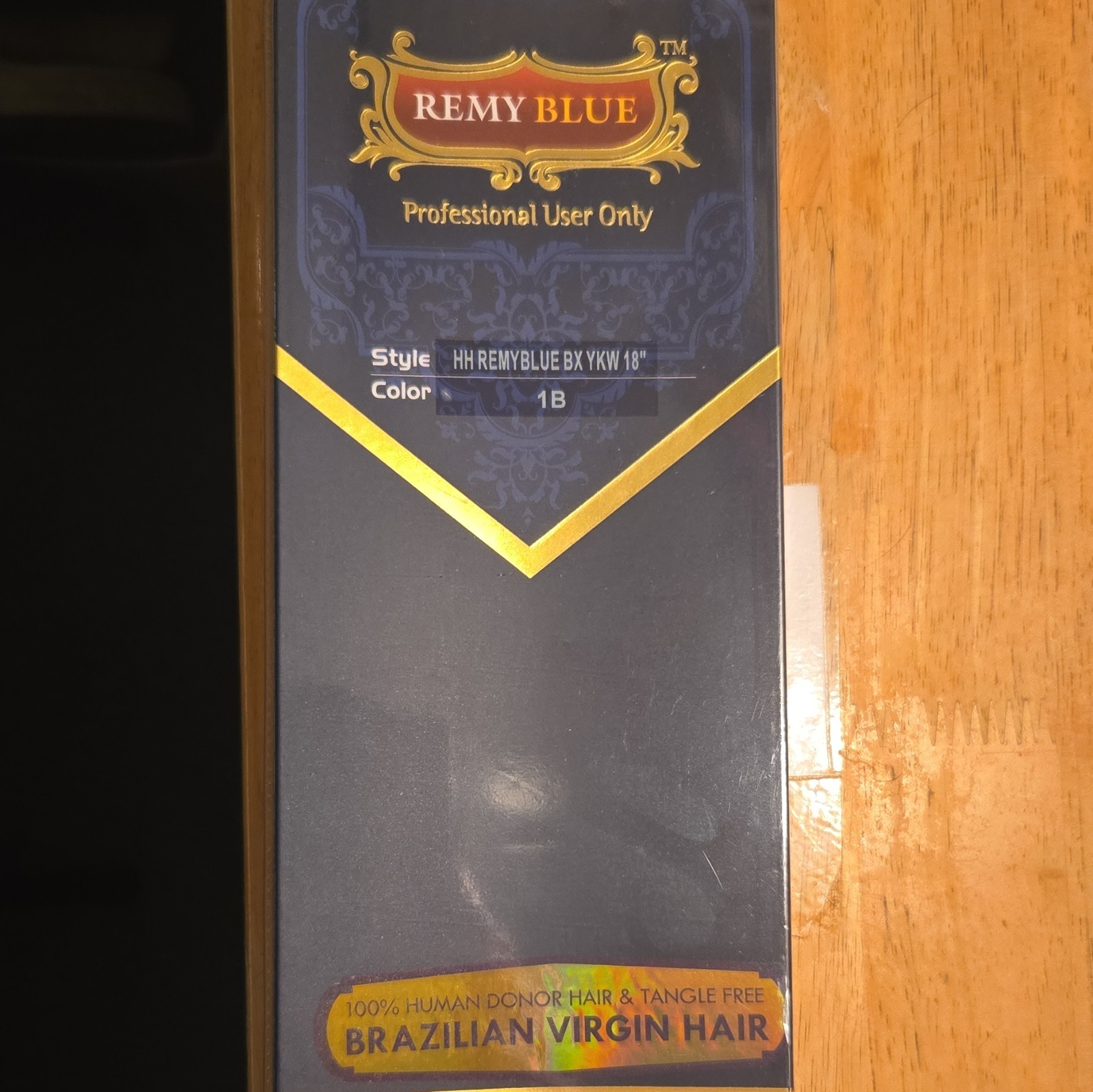 Remy Blue Brazilian Human Hair Extensions 18in Black Shade 1B
