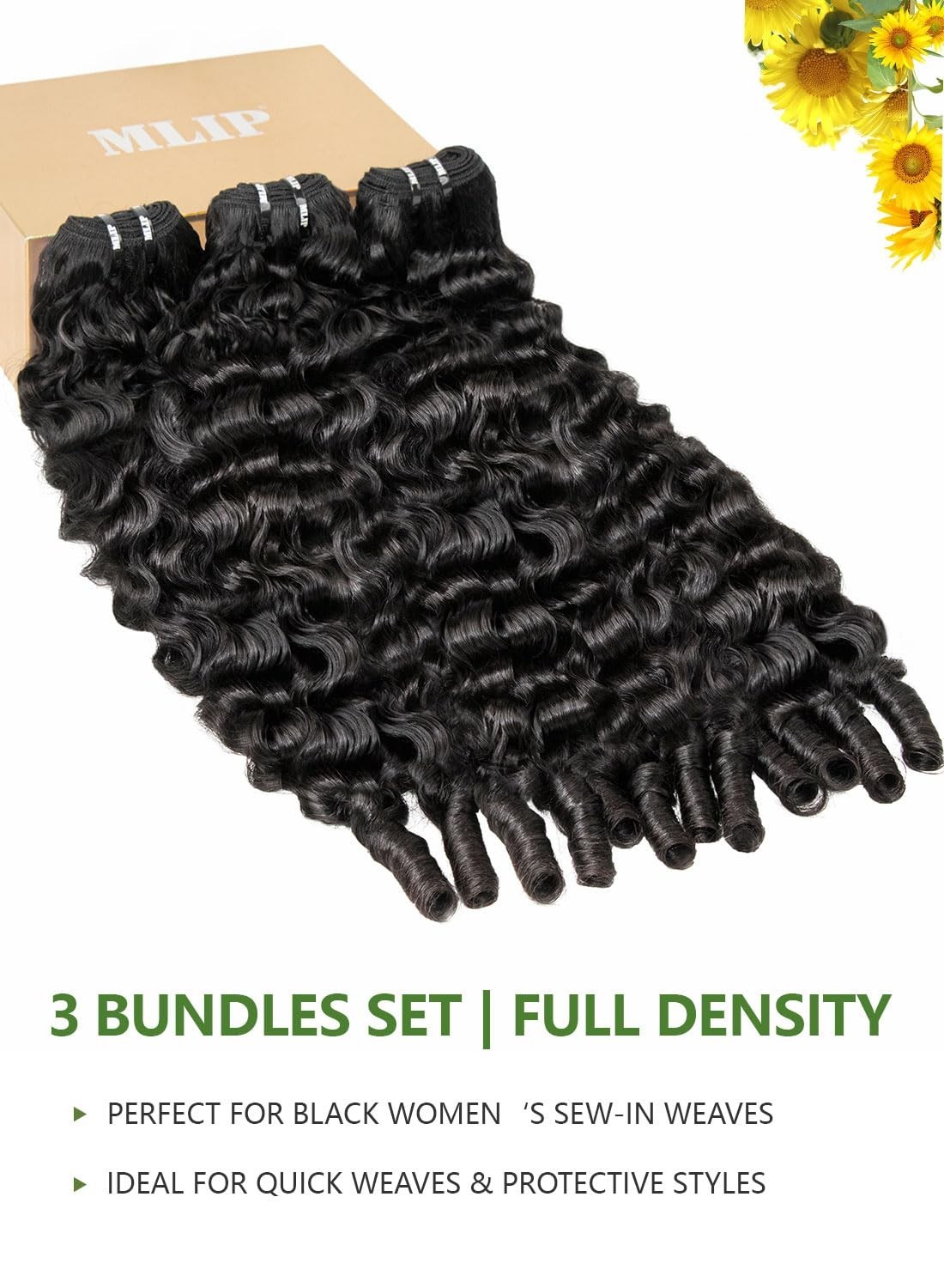Premium Burmese Curly Hair Bundles 16-20 Inch, 100% Virgin, Tangle-Free Weaves
