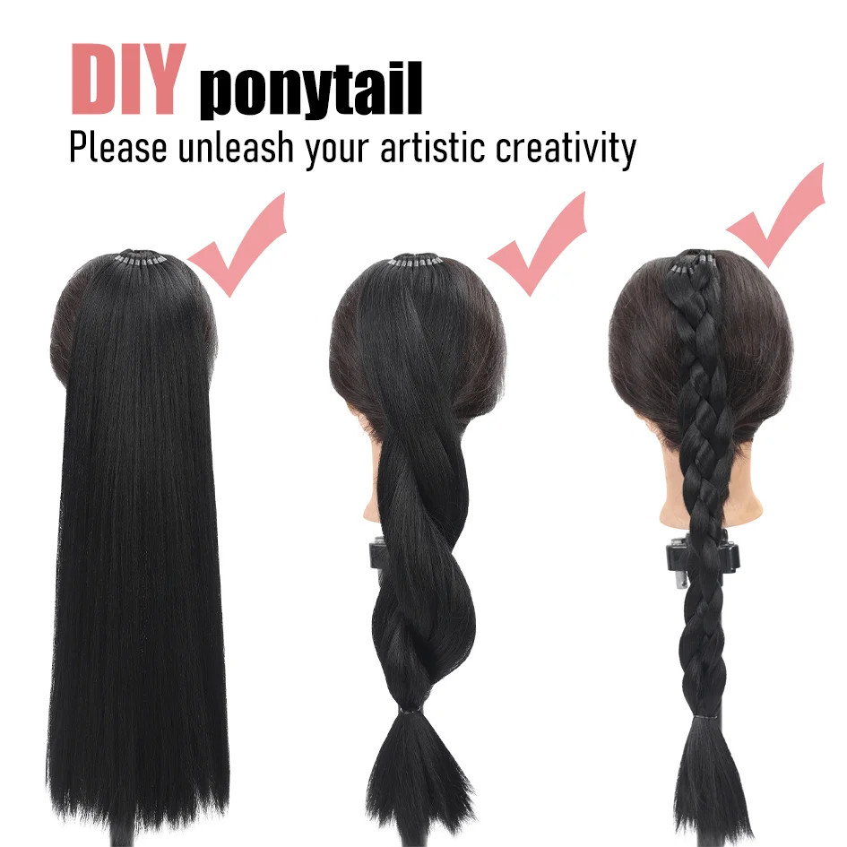18-32inch Fake Hair Long Flexible Synthetic Ponytail Extension Hairpieces