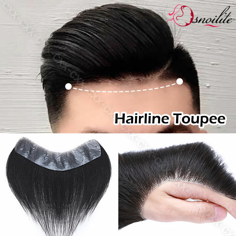 Fine Thin Skin PU Mens Toupee 100% Remy Human Hair Replacement System Hairpieces