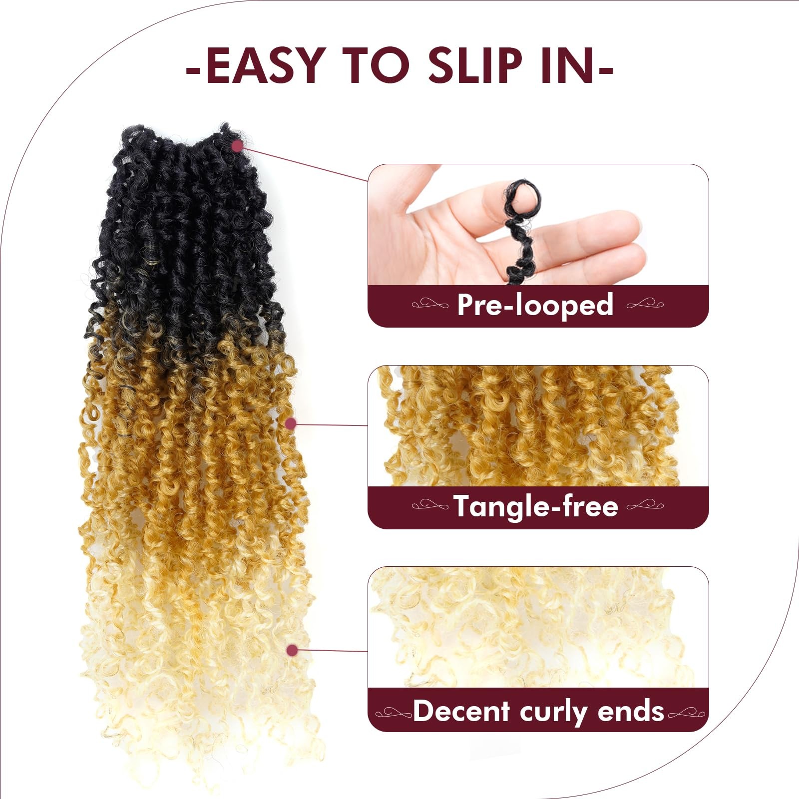Gix Yanky Twist – 10 Inch 8 Packs 240 Strands 3 Tones Ombre Blonde