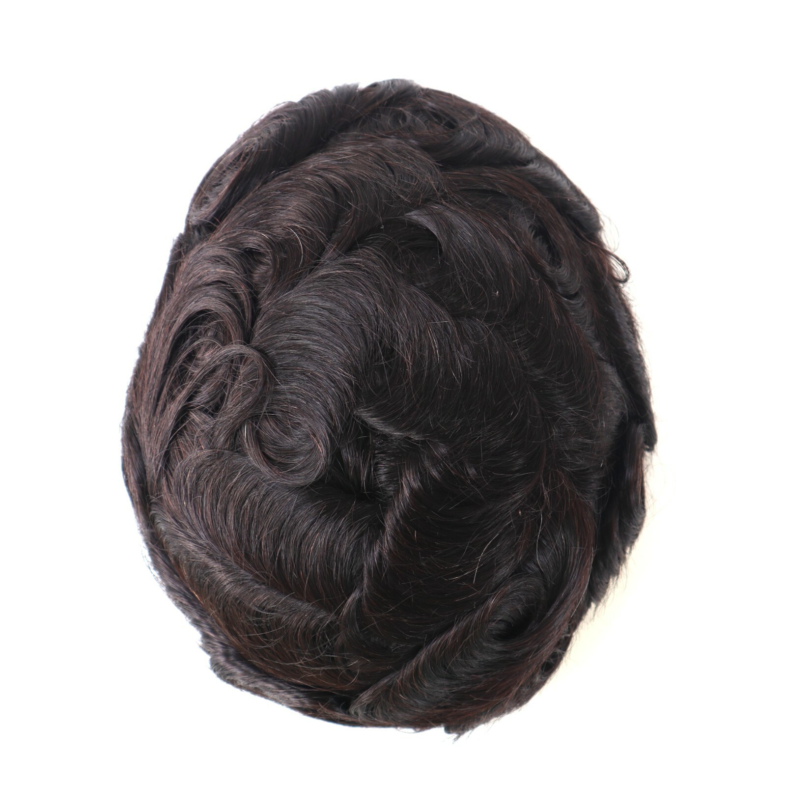 Mens Toupee Human Hair Replacement System Fine Mono Poly Human Remy Hairpieces
