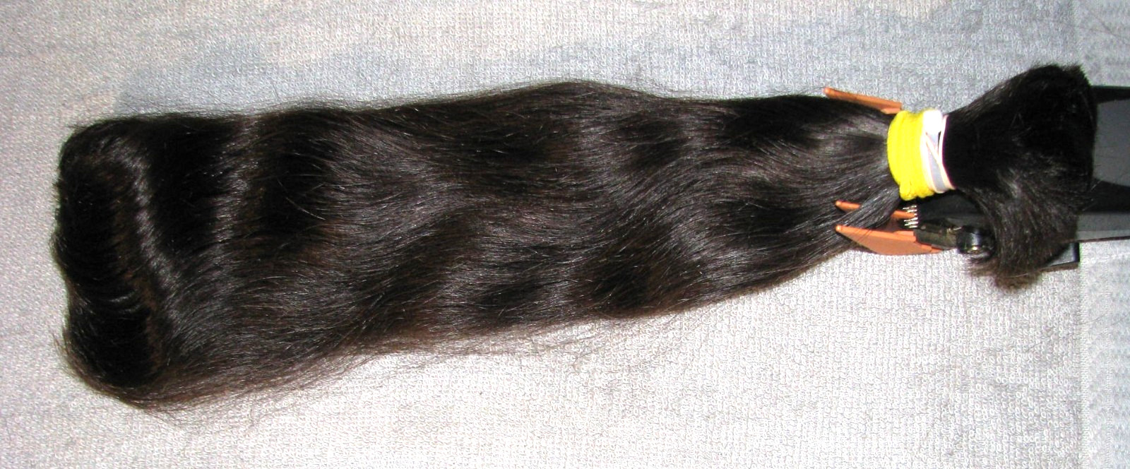 HUMAN HAIR HAIRCUT 14 INCH 3.6oz DARK BRUNETTE PONYTAIL COSPLAY REBORN DOLLS T38